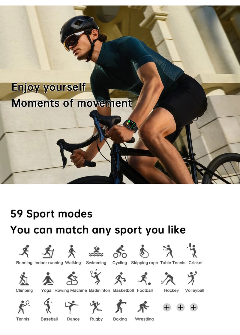 Smart Watch for Men Bluetooth Calling, Heart Rate Waterproof Fitness Tracker, Zinc Alloy Smartwatch for Women Black - Image 3